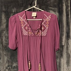 Knox Rose Mauve Embroidered Blouse